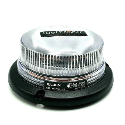 B22 LED flitslamp, amber, 3 punt vaste montage