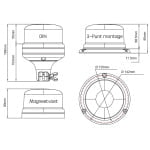 B16 LED flitslamp,3 punt vaste montage-Blauw B16 LED flitslamp,3 punt vaste montage-Blauw