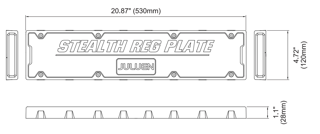 SR-BC Stealth Reg Plate,kentekenplaat flitserset Blauw SR-BC Stealth Reg Plate,kentekenplaat flitserset Blauw