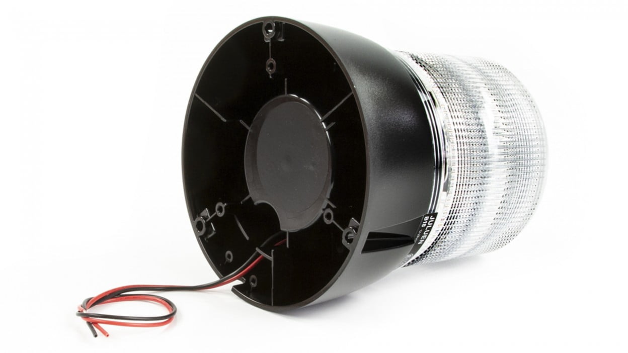 B18 LED flitslamp, amber, hoge voet, 3 punt vaste montage B18 LED flitslamp, amber, hoge voet, 3 punt vaste montage