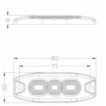 Ollson 3 LED platte LED flitser Amber